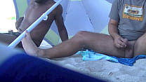 My Nude Beach Day Pt1 Hubby films me getting massaged by a well hung black guy and he plays with my pussy!